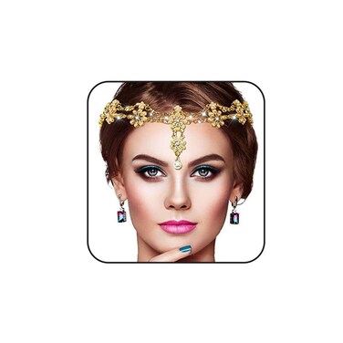 Gold Head Chain Jewerly Rhinestone Hair Headpiece Wedding Headband Chain Crystal Hair Accessories for Women