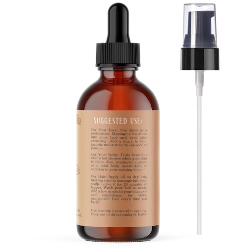 Natural Born Oils Moroccan Argan Oil. 4oz. 100% Pure and Natural, Cold-pressed, Organic. Natural Moisturizer for Your Skin and Hair