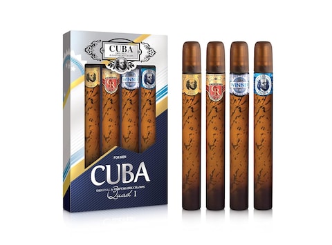 Cuba Cuba Quad I Men 4 Pc Gift Set 1.17oz Cuba Gold EDT Spray, 1.17oz Cuba Royal EDT Spray, 1.17oz Cuba Winner EDT Spray, 1.17oz Cuba S