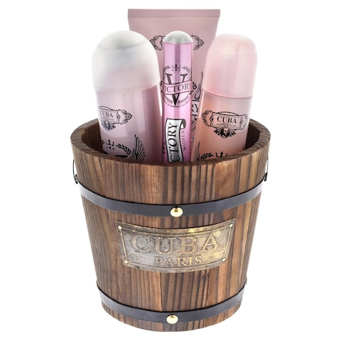 Cuba Victory for Women - 4 Pc Gift Set 3.3oz EDP Spray, 1.17oz EDP Spray, 6.6oz Body Spray, 6.6oz Body Lotion