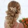 Easedaily Leaf Wedding Hair Accessories Crystal Bridal Hair Pin Gold Pearl Hair Piece for Women and Bride