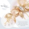 Easedaily Leaf Wedding Hair Accessories Crystal Bridal Hair Pin Gold Pearl Hair Piece for Women and Bride