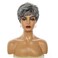 Pixie Cut Short Gray Wigs for White Women Straight Karen Wig Golden Brown Heat Resistant Synthetic Short Hair Wig
