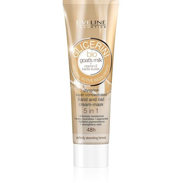 Eveline Glycerine 5 In 1 Bio Goat's Milk + Vitamin E &amp; Karite Butter Super-Concentrated Hand/Nail Cream Mask