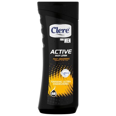 CLERE For Men Active Body Lotion - Gingseng Ultra Energising - 400mL