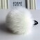 2pcs Hair Tie, Pom Pom Elastic Hair Tiles Flurry Ball Hair Ponytail Holder, Faux Rabbit Fur Hair Accessories, White, 2 Count