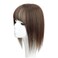 Middle Part Silk Part Base Human Hair Topper 7x10cm Forehead Straight Clip in Hairpiece with Wispy Fringe 30cm Light Brown