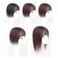 Middle Part Silk Part Base Human Hair Topper 7x10cm Forehead Straight Clip in Hairpiece with Wispy Fringe 30cm Light Brown