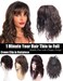 Water Wavy Hair Forehead Piece Clip in Middle Part Topper with Choppy Fringe Thick/45cm, Dark Brown