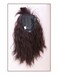 Water Wavy Hair Forehead Piece Clip in Middle Part Topper with Choppy Fringe Thick/45cm, Dark Brown