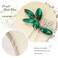 Heread Green Crystal Bride Wedding Hair Pins Silver Pearl Bridal Hair Pieces Rhinestones Leaf Hair Accessories for Women and Girls (Pack of 3)