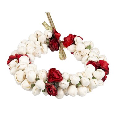 Artificial Jasmine Mogra and Rose Flower Hair Gajra, Garland Juda Decoration Phool Gazra, Indian Traditional Hair Flowers &amp; Accessory, Artificial Flower Gajra for Womens (Free Size)