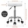 KKTONER PU Leather Round Rolling Stool with Foot Rest Swivel Height Adjustment Spa Drafting Salon Tattoo Work Office Massage Stools Task Chair White Small (White)