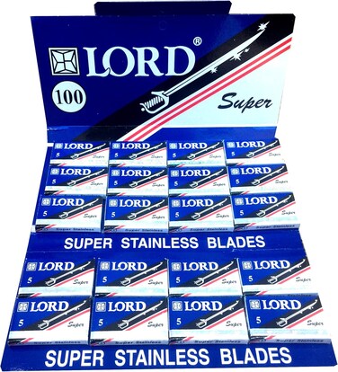 100 Lord Super Stainless Double Edge Safety Razor Blades