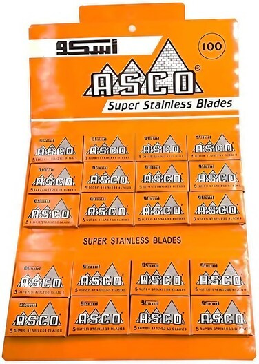 100 ASCO Super Stainless Double Edge Safety Razor Blades
