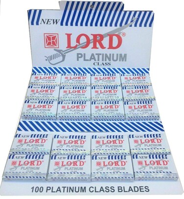 100 Lord Double Edge Safety Razor Blades Platinum Class by LORD RAZORS