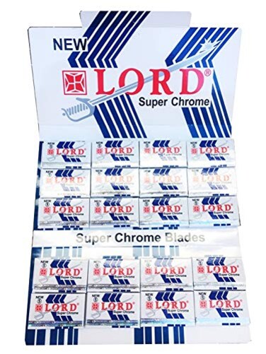 Lord Super Chrome Double Edge Safety Razor Blades, 100 blades (20x5)