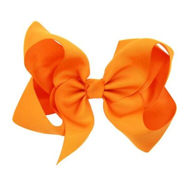 Hair Clips Boutique Hair Bows Alligator Clip for Women Girl Hairpin 6 Inch Large Cheer Bow Clip Handmade Bowknot Barrettes Hair Accessories TSFJ02 (Orange)