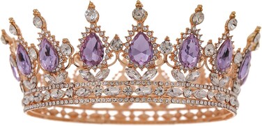 FORSEVEN Queen Crown Rhinestone Wedding Crowns and Tiaras for Women Costume Party Hair Accessories Princess Birthday Crown Crystal Bridal Crown