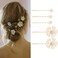 Bartosi Flower Hair Clips Floral Hair Pin Rhinestone Bridal Decorative Bobby Pins Wedding Hair Accessories for Women and Girls (Pack of 5)
