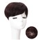 8x12cm Nature Straight Topper Human Hair Side Part Clip in Invisible Wiglet Short Style Silk Base Brown