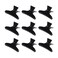 12PCS Plastic Black Non-Slip Butterfly Hair Clamps and Clips - Hairdressing Salon Clamps for Hairstyling, Haircut Sections, Accessories and Tools