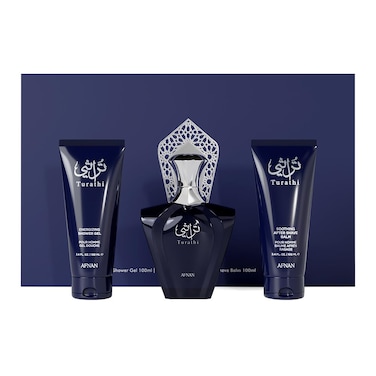 Afnan Turathi Homme Blue Gift Set &ndash; Eau De Parfum 100ml + Shower Gel 100ml + After Shave 100ml &ndash; Luxurious Perfume Gift Set For Men