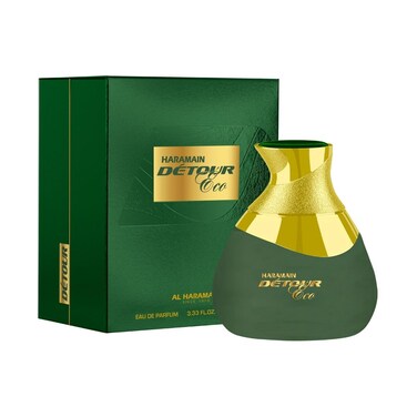 Al Haramain Detour Eco for Unisex - Arabian Perfume for Women and Men - Long Lasting Arabic Perfume - Woody Spicy Fragrance - Eau de Parfum - 3.33 oz