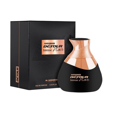 Al Haramain Detour Noir Intense for Unisex - Arabian Perfume for Women and Men - Oriental Woody Fragrance - Arabic Long Lasting Perfume - Eau de Parfum - 3.33 oz EDP Spray