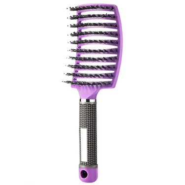 Hairstreaq Detangling Brush, Wet Dry Detangler Hair Brushes, Vented Detangling Brush, Fast Drying Styling Massage Hairbrush for Women &amp; Kids&rsquo; Long, Thick, Thin, Curly &amp; Tangled Hair (Purple)