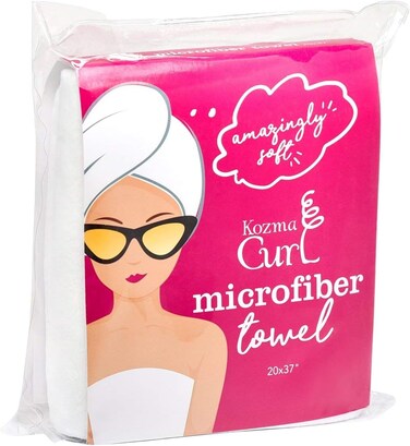 Kozma Curl Microfiber Towel, 20x37'', Absorbant Towel, Hair Wrap, Hair Turban, Curly Hair Towel, Anti Frizz Towel, Microfiber Hair Towel