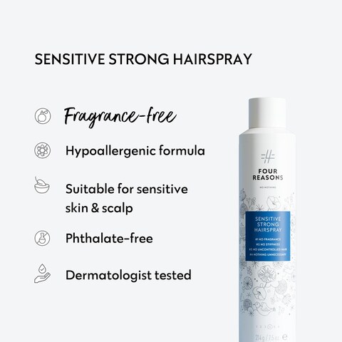 No nothing Sensitive Strong Hairspray &ndash; Fragrance-Free Finishing Spray - Unscented Strong Hold Hairspray with Flexible Hold for Styling w/Humidity Protection - Hypoallergenic &ndash; 7.5 oz