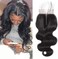 Lace Clousre Human Hair Body Wave 8A Brazilian Virgin Remy Hair 3.5x4 Middle Part Closure With Baby Hair 130% Density Natural Color 12inch