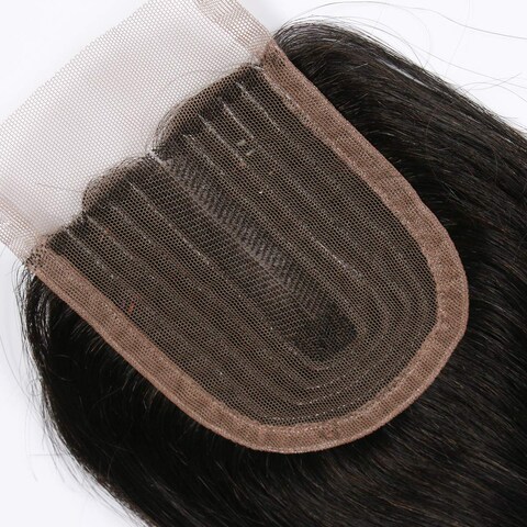 Lace Clousre Human Hair Body Wave 8A Brazilian Virgin Remy Hair 3.5x4 Middle Part Closure With Baby Hair 130% Density Natural Color 14inch