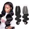 Brazilian Lace Closure 2x6 Deep Part Body Wave Human Hair Virgin Remy Hair Unprocessed Straight Closure Natural Color (8 inch)
