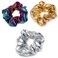 Shiny Scrunchies Metallic Hair Bands Elastic Hair Ties Set Glitter Ponytail Holder Soft Scrunchy for Women(Hair Scrunchies Set)