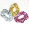 Shiny Metallic Scrunchies for Women Mermaid Hair Scrunchie Elastics Ponytail Holder for Gym Dance Party Club