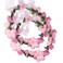 Flower Crown Headband Wreath Garland Hair Bands Floral Wedding Bridal Hair Hoop Women Leaf Ribbon Party Decoration Headdress Headwear Christmas Handmade Headpiece Hair Accessories 2 Pack Pink