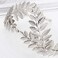 Leaf Headband Roman Goddess Crown Hair Band Boho Bridal Christmas Hair Hoop Women Girls Wedding Hairband Party Decoration Headdress Cosplay Costume Headwear Handmade Headpiece Hair Accessories Silver