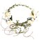 Flower Crown Headband Rose Wreath Garland Hair Bands Floral Wedding Bridal Hair Hoop Women Ladies Leaf Vine Party Decoration Headdress Headwear Christmas Handmade Headpiece Hair Accessories White