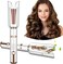 MHU Automatic Curling Iron, Auto Hair Curler with Large Rotating Barrel &amp; 5 Temps &amp; Timer, Anti-Scald &amp; Anti-Tangle with Auto Shut-Off, Automatic Hair Curlers for Hair Styling, White