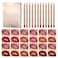 Dulele 12 Colors Slim Lip Liner Pencil Set, Creamy Lip Liner Matte Lipstick Plumping Lip Definer Pencil, Smooth and Long Lasting Natural Lip Makeup (Red)