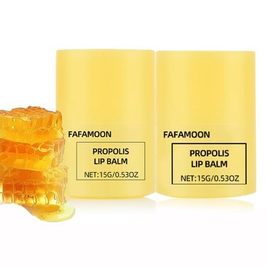 Dulele Honey Lip Butter, Moisturizing Propolis Lip Balm, Overnight Lip Mask Treatment Balm, Hygienic Twist Dispenser, Hydrating Sleeping Lip Mask for Chapped Dry Lips Care - Gentle Exfoliation(2pcs)