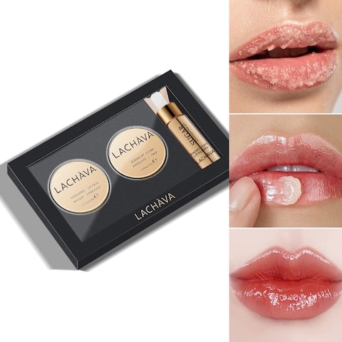 3Pcs Lip Care Set, Exfoliator Lip Sugar Scrub, Lip Mask and Plumping Lip Oil, Effectively Moisturizes Lip Clear, Repairs Dry Lips