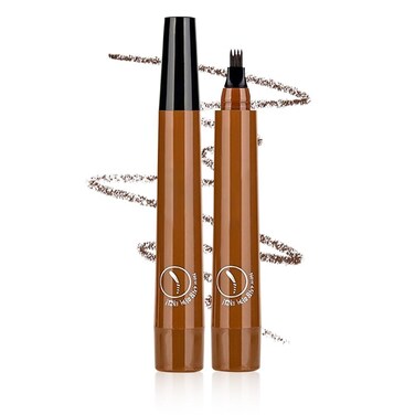New Magic Eyebrow Pencil, 3D Waterproof Microblading Eyebrow Pencil Contouring Pen, 4 Tipped Precise Brow Pen, Fine Stroke Microblading Eyebrow Pencil Creates Natural Makeup Effect (Light Brown)