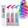 3 Colors Magical Semi Permanent Hair Dye, Glow in the Dark UV Neon Hair Gel Set, Light Washable Hair Color Comb Hair Makeup for Concert, Party, Halloween, Christmas (Blue+Pink+Purple, 3 PCS)