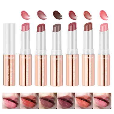 6 Pcs Lip Tint Hydrating, Tinted Lip Balm, Deep Nourishing Glossy Lipstick Set, Long Lasting Moisturizing Lip Care Balm Lip Makeup for Dry, Cracked and Chapped Lips