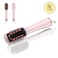 LENA Hair Straightener Brush Dryer PRO Blow Dryer Hot Air Brush - Anti-Scald Straightening Iron Comb Styler with Extra Ion Care, Far Infrared Heating and 3 Modes for Long &amp; Medium Length Hair, Pink