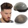 Toupee for men Hair pieces for men N.L.W. European human hair replacement system for men 10x8" human hair FPM prosthesis units patch implant for men #4 Light Brown