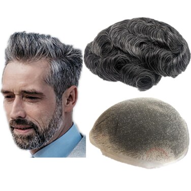 N.L.W. NLW European human hair toupee for men with HD Soft fine French lace 10x8 Straight hair pieces human hair replacement system for men hair units #1b40